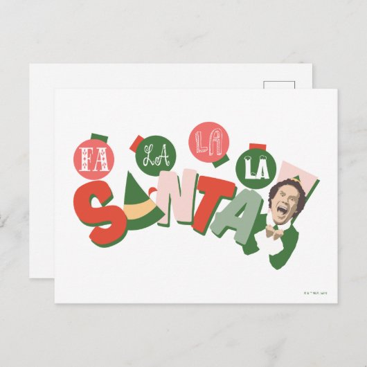 Buddy the Elf | Fa La Santa Briefkaart (Voorkant / Achterkant)