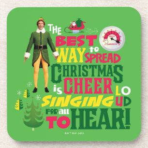 Buddy the Elf Grafisch citaat voor Kerstmis Bier Onderzetter