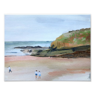 Bude Beach Cornwall Kustkliffen Foto Afdruk