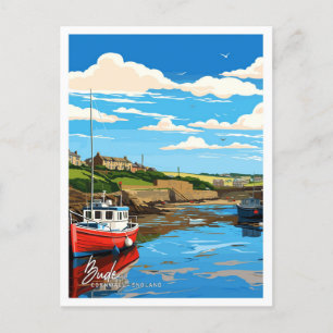 Bude Cornwall Engeland Kunstwerk Reizen Illustrati Briefkaart