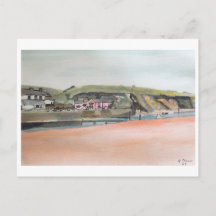Bude Cornwall Landschap – Waterverf Kustkunst