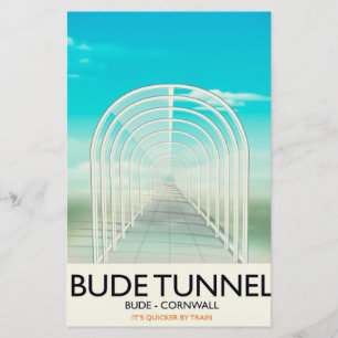 Bude Tunnel, Cornwall Parodie Reisposter Briefpapier