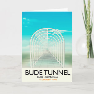 Bude Tunnel, Cornwall Parodie Reisposter Feestdagen Kaart
