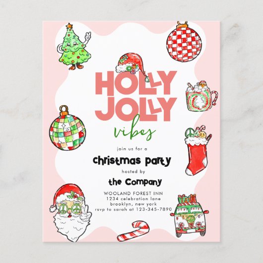 BUDET Feestelijke Retro Holly Jolly Kerstfeest (Voorkant)