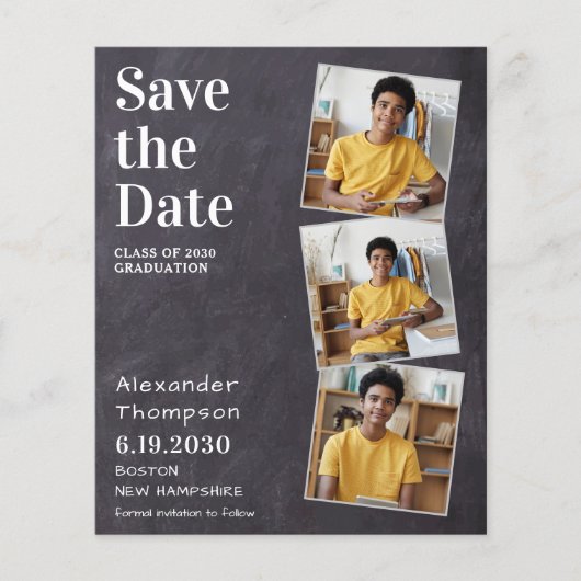 Budge Rustic 3 Photo Afstuderen sparen de datum (Voorkant)