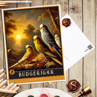Budgerigar | Schattige familie  Briefkaart