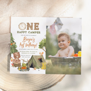 Budget 1 Happy Camper Photo Boy 1st Birthday
