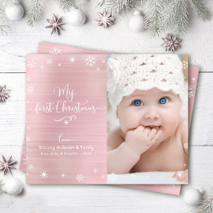 Budget 1e Vakantie Baby Foto Sneeuwvlokken Roze Ka