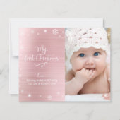 Budget 1er Vacances Bébé photo Snowflakes Carte ro (Devant)