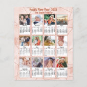 Budget 2023 Rose Gold Carte de calendrier photo mo (Devant)