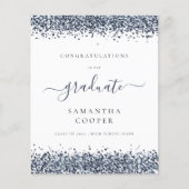 Budget 2024 Afstuderen Blue Glitter Aankondiging (Voorkant)