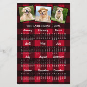 Budget 2026 Buffalo Plaid Rode Fotokalender Kaart (Voorkant)
