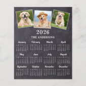 Budget 2026 - Personnalisé 3 Photo Carte Calendrie (Devant)