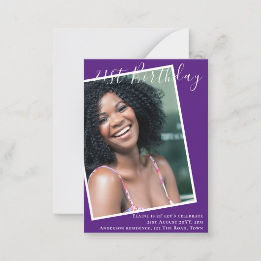 BUDGET 21e anniversaire Invitation PHOTO Keepsaké (Devant)