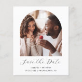 Budget 2-Foto Boho Boog Zwart Wit Save the Date (Voorkant)