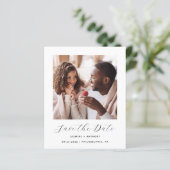 Budget 2-Foto Minimal Zwart Wit Save the Date (Staand voorkant)