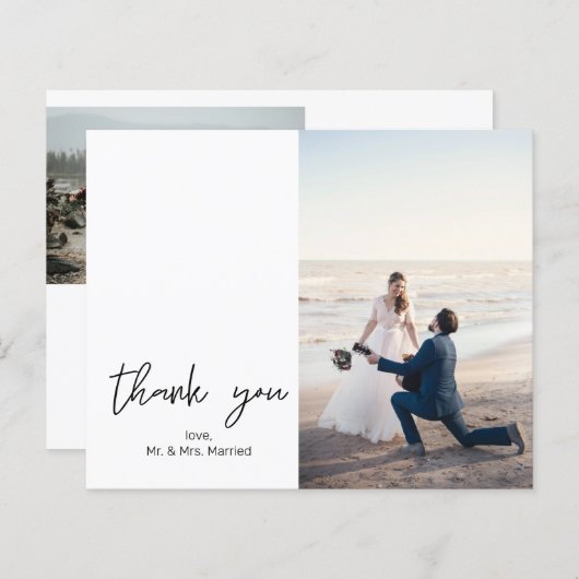 Budget 2 Foto Modern Calligrafie Dank u (Voorkant / Achterkant)