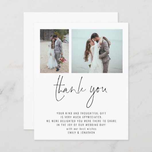 Budget 2 Foto QR Code Weddenschap Bedankt (Voorkant / Achterkant)