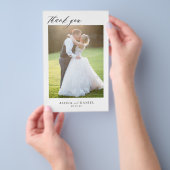 Budget 2 foto script QR code bruiloft bedankt Flyer (Hand)