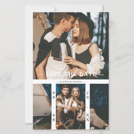 Budget 2 Photos Chic Collage Wedding Minimalist (Voorkant)