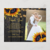 Budget 2 photos rustique mariage carte de remercie (Devant)