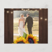 Budget 2 photos rustique mariage carte de remercie (Dos)