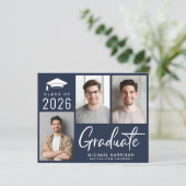 Budget 3 Aankondiging van Photo Blue Afstuderen (Staand voorkant)