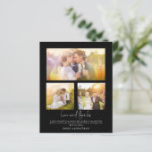 BUDGET 3 Bedankt van de fotoliefdesbruiloft Black  (Staand voorkant)