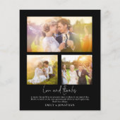 BUDGET 3 Bedankt van de fotoliefdesbruiloft Black  (Voorkant)