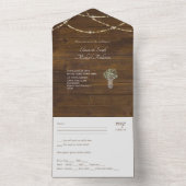 Budget 3 en 1 Invitation au mariage en bois RUSTIQ (À l'intérieur)