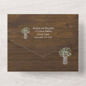 Budget 3 en 1 Invitation au mariage en bois RUSTIQ (Verso)