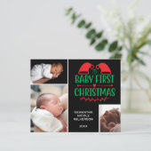 Budget 3 Foto Collage Baby's Eerste Kerstkaart (Staand voorkant)