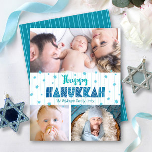 Budget 3 Foto Gelukkig Hanukka Turquoise Sterren K