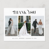 Budget 3 fotocollage moderne bruiloft bedankt (Voorkant)