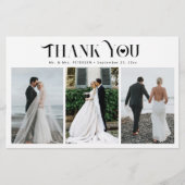 Budget 3 fotocollage moderne bruiloft bedankt flyer (Voorkant)
