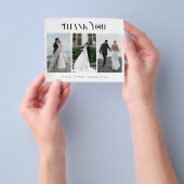 Budget 3 fotocollage moderne bruiloft bedankt flyer (Hand)