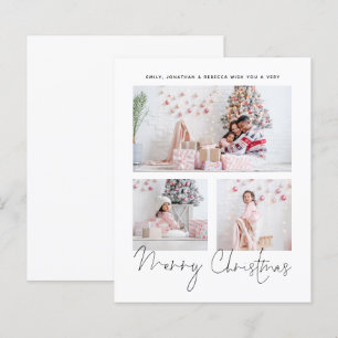 BUDGET 3 Foto's Family Script Merry Kerstcard