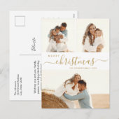 Budget 3 Kerstfeestdag met fotocollage Feestdagenkaart (Voorkant / Achterkant)