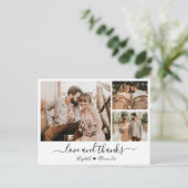 Budget 3 Photo Collage Mariage Merci carte postale (Debout devant)