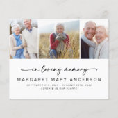 BUDGET 3 Photos Carte de remerciements de sympathi (Devant)