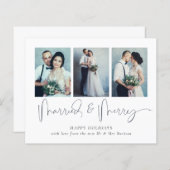 BUDGET 3 Photos Mariées Joyeux Noël Carte (Devant / Derrière)