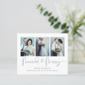 BUDGET 3 Photos Mariées Joyeux Noël Carte (Debout devant)