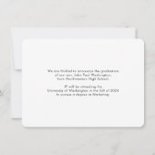 Budget 3e Faire-part d'obtention d'un diplôme en p (Dos)