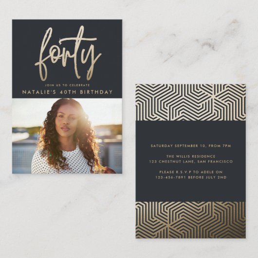 budget 40e verjaardag eenvoudig stijlvol elegant s notitiekaartje (Voorkant / Achterkant)