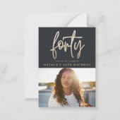 budget 40e verjaardag eenvoudig stijlvol elegant s notitiekaartje (Voorkant)
