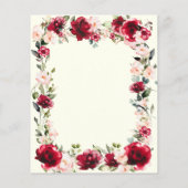 BUDGET 40e verjaardag Red Rose Pink Peony Invite (Achterkant)