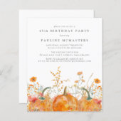 BUDGET 45th Birthday Pumpkin Wildflower Fall  (Voorkant / Achterkant)