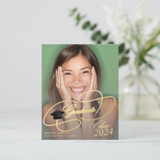 Budget 4 de aankondiging van het afstuderen van he (Staand voorkant)