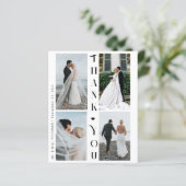 Budget 4 foto-collage bruiloft bedankt (Staand voorkant)