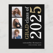 Budget 4 foto Wit Goud 2025 Afstuderen Aankondigen (Voorkant)